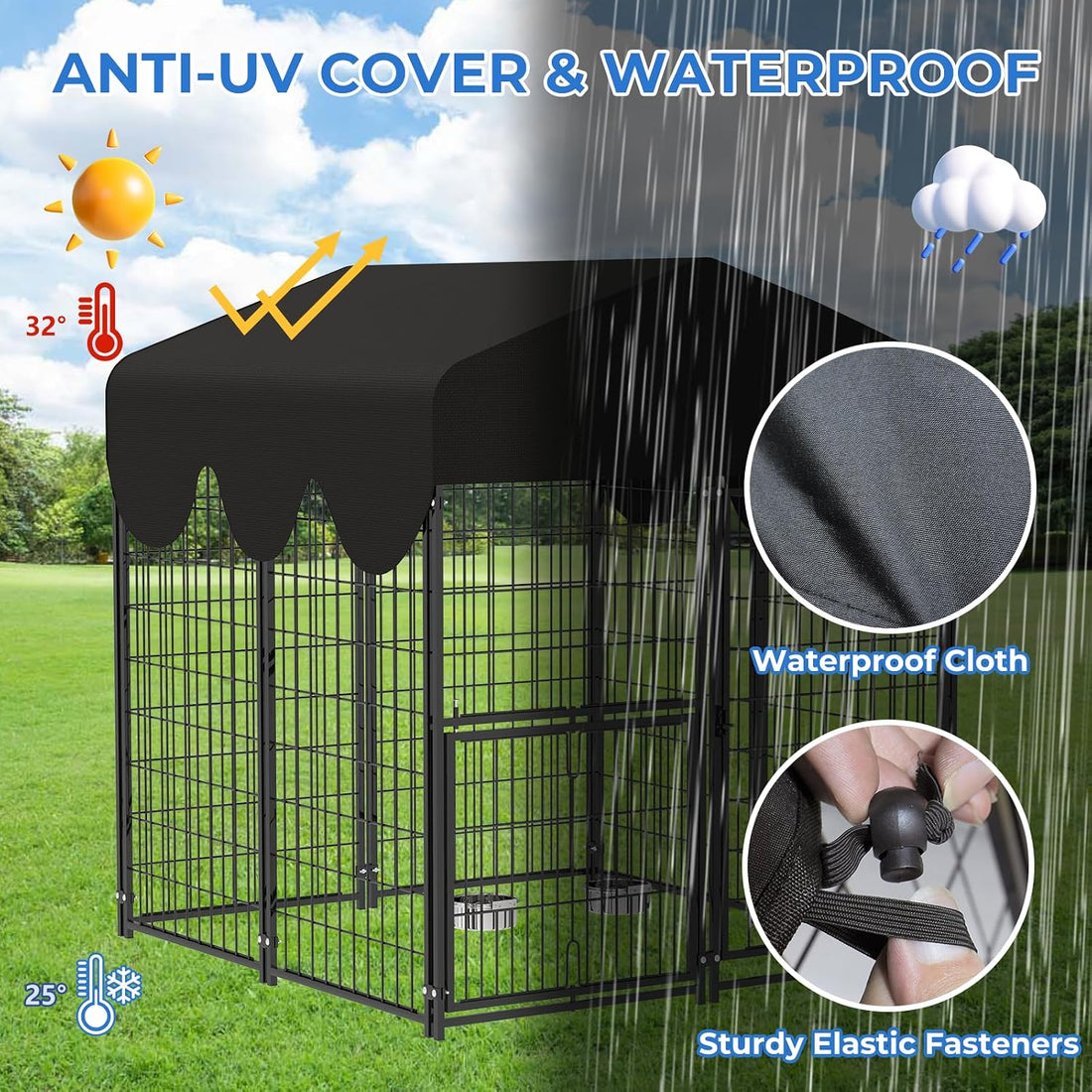 4x4x4.5ft Outdoor Dog Kennel