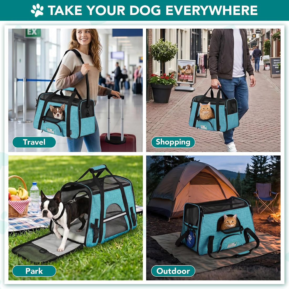 PetAmi Airline Approved Pet Carrier for Cats & Small Dogs