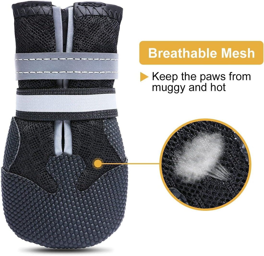 Dimicoo Breathable Dog Boots for Medium Large Dogs,Non-Slip Dog Shoes