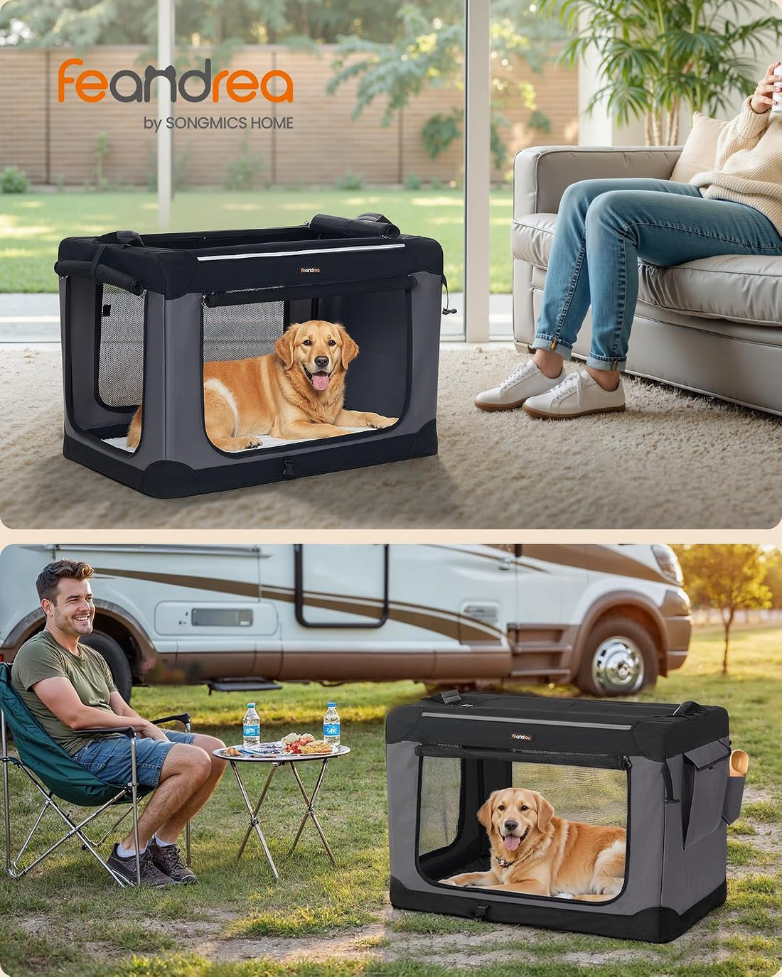 Feandrea Collapsible Dog Crate