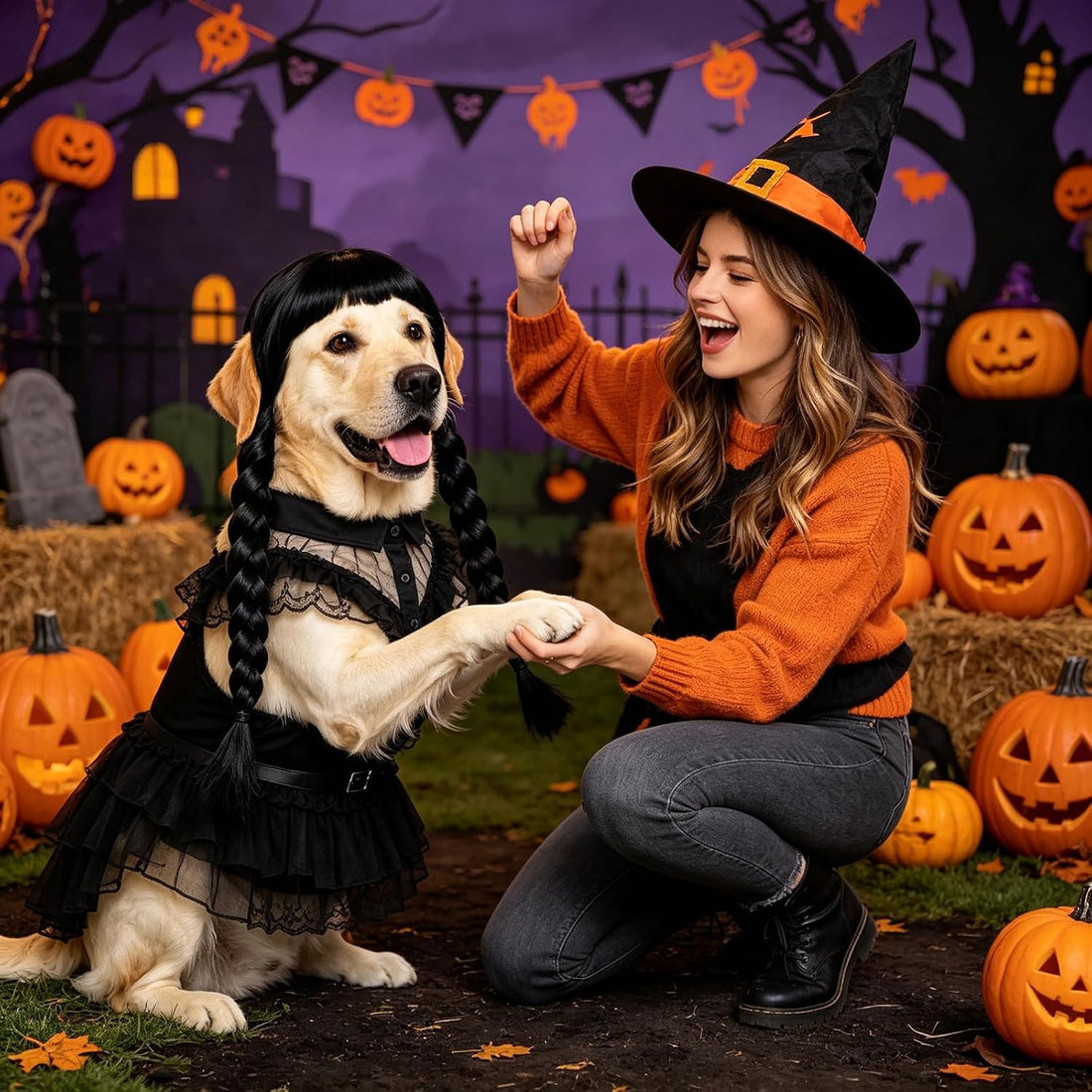 3pcs Halloween Dog Costumes for Medium Dogs Funny Set AN002M