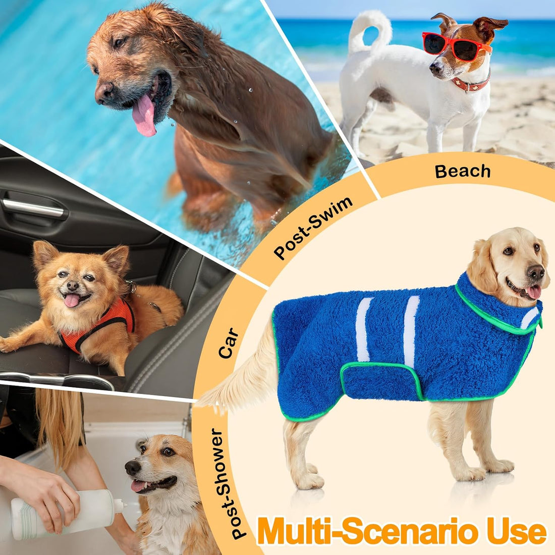 Dog Bathrobe Super Absorbent Dog Towels Large Quick Drying Robes