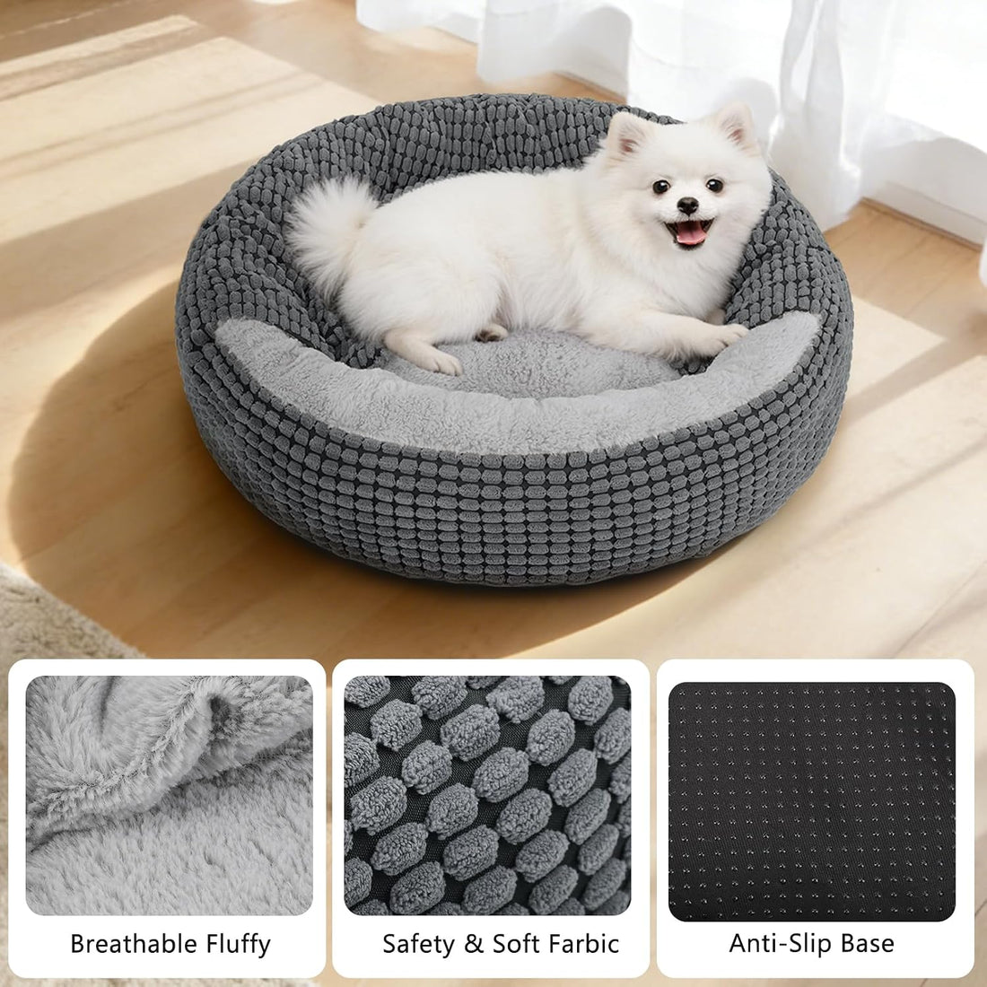 Small Dog Bed with Attached Blanket