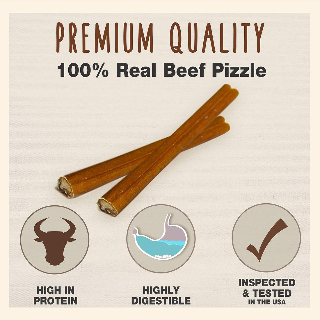 Cadet Bully Sticks for Small Dogs, All-Natural Beef Pizzle