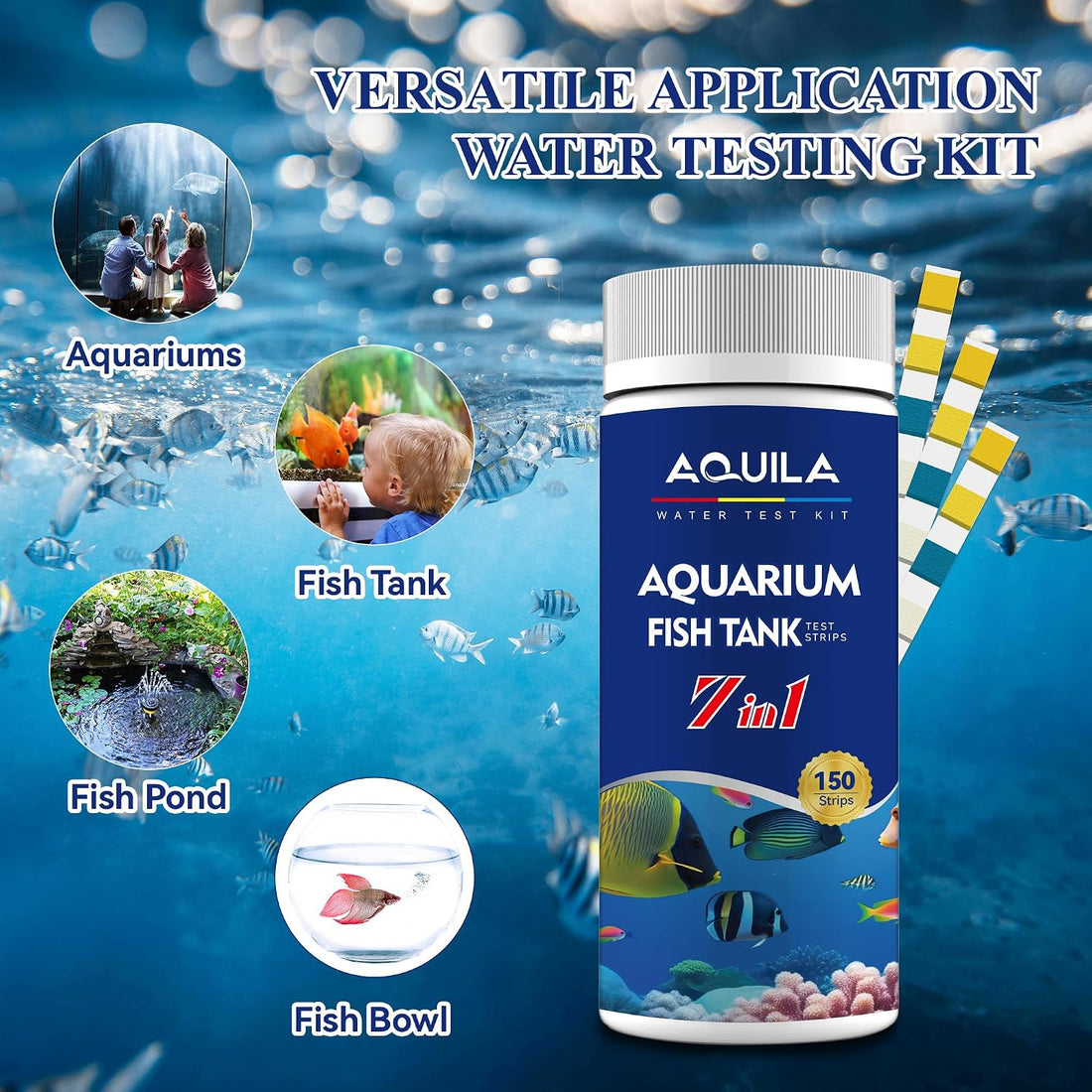 Aquarium Water Ammonia Test Strips 7 in 1