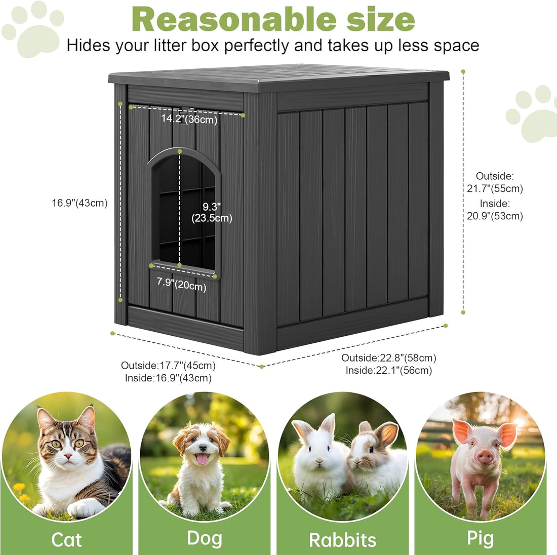 GULAIMOAO Outdoor Cat House Weatherproof
