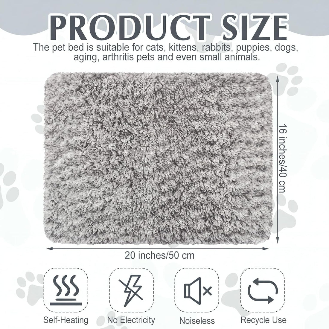Drydiet 4 Pack Self Warming Cat Pads Self Heating Cat Mat Washable