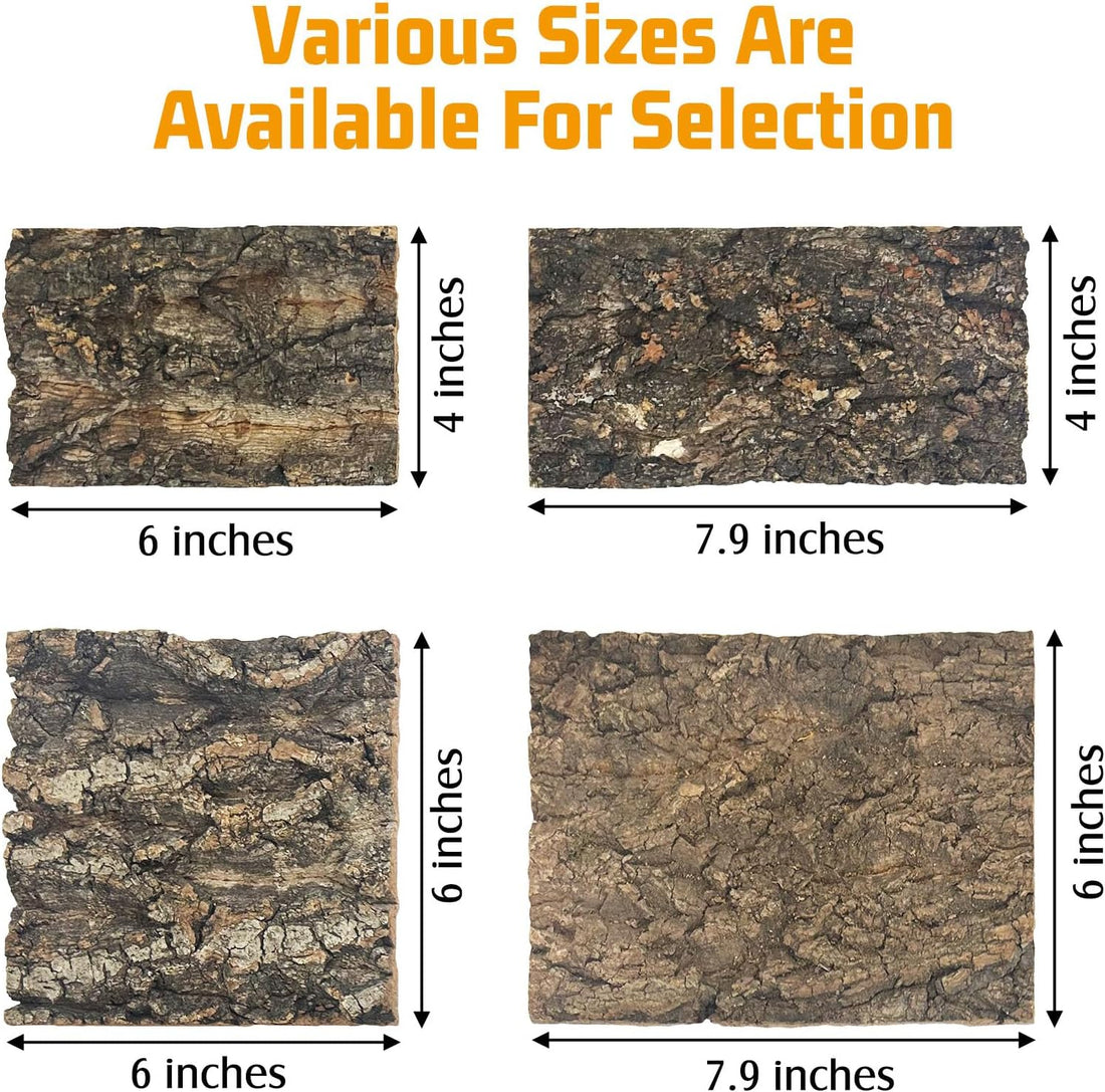 Reptile Cork Bark Bedding 6PCS Bearded Dragon Climbing Wall Mat