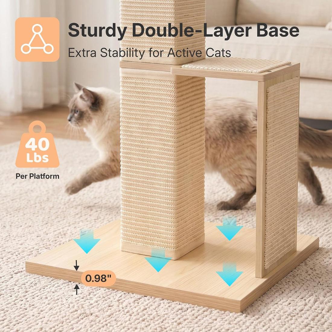 Veehoo Cat Window Perch with Scratching Posts