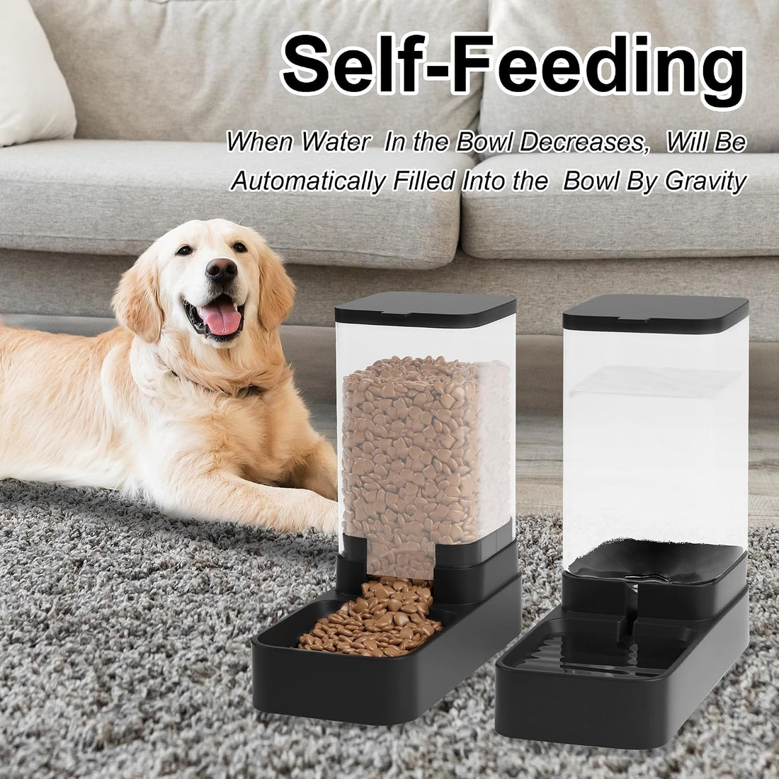 Automatic Cat Feeder and Water Dispenser in Set with Pet Food