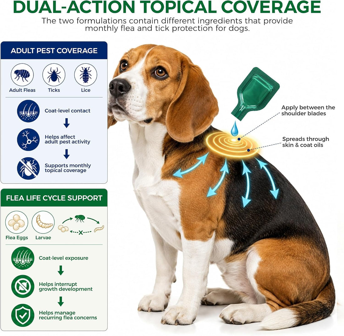Flea and Tick for Medium Dogs 23-44 lbs, 6 Topical Doses