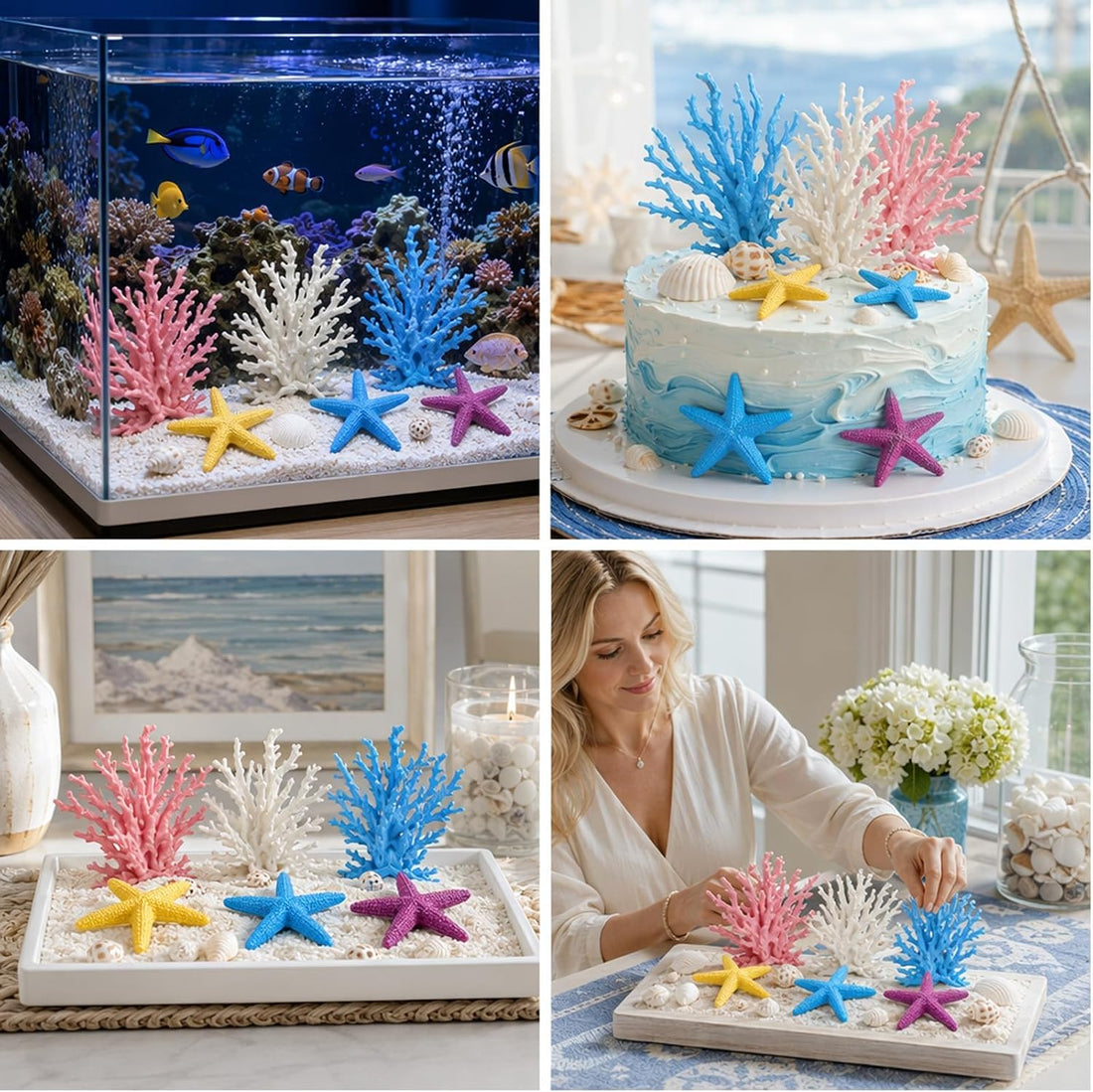 6-Piece Coral Reef Decor, Aquarium Coral Decorations