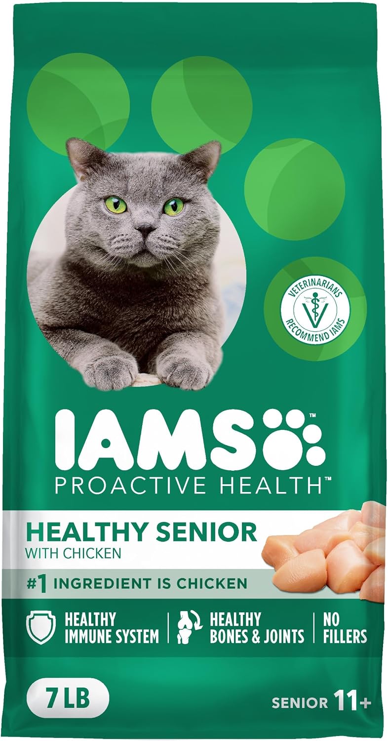 IAMS Proactive Health Senior Dry Cat Food, Cat Food Dry Chicken Recipe