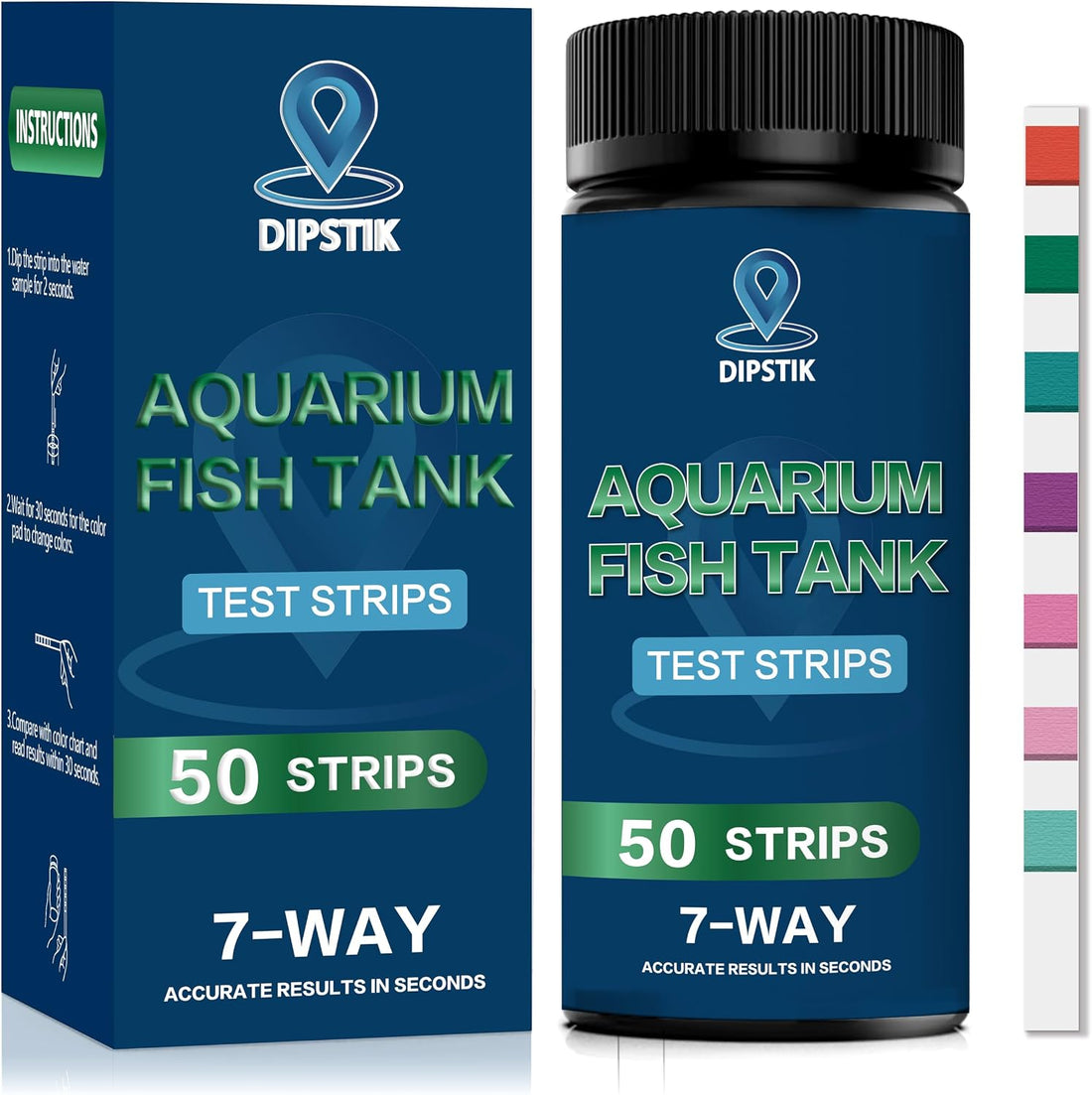 Aquarium Test Strips,7-Way Freshwater Saltwater Fish Tank Pond Test