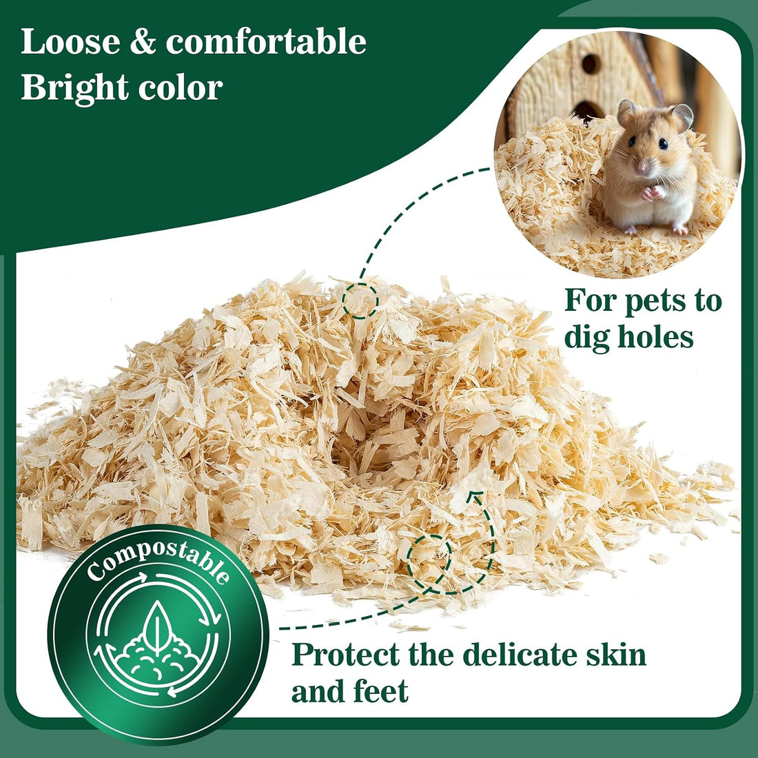 Sukh Hamster Bedding - Aspen Shavings Small Animal Pet Bedding