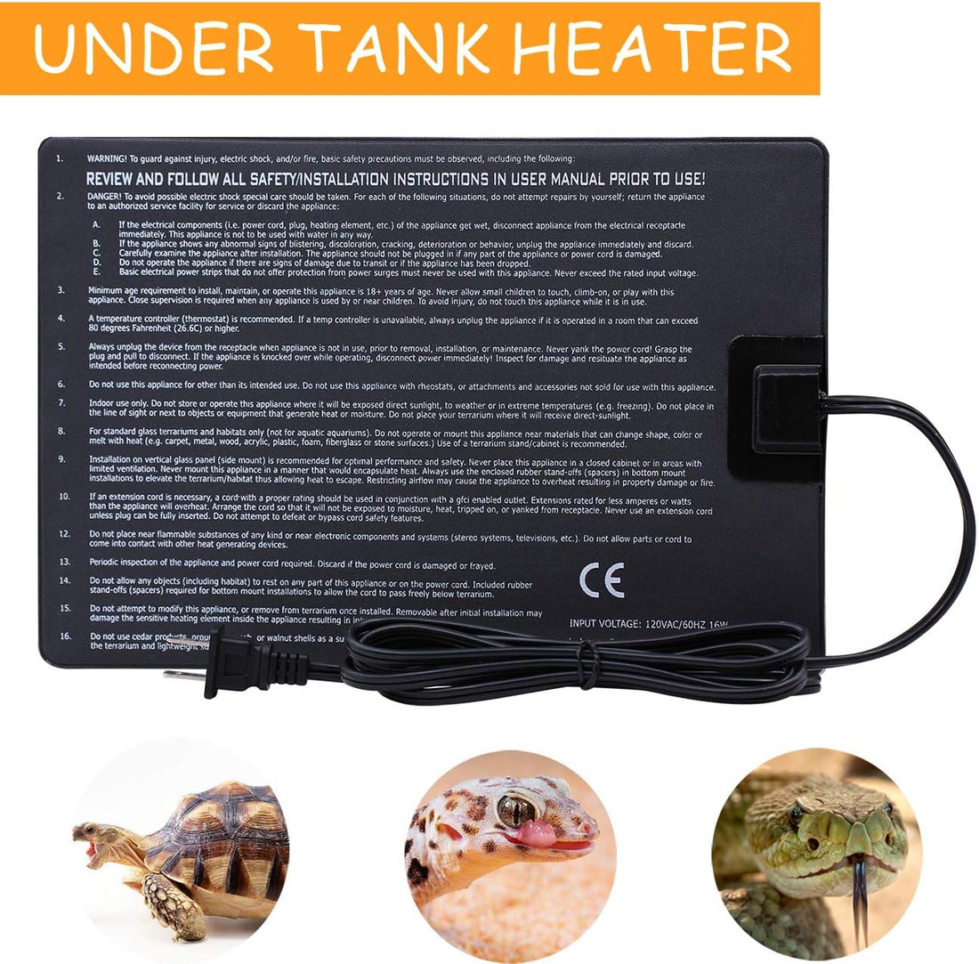 Aiicioo Reptile Heating Pad - 6x8Inch Hermit Crab Heater Heat Mat