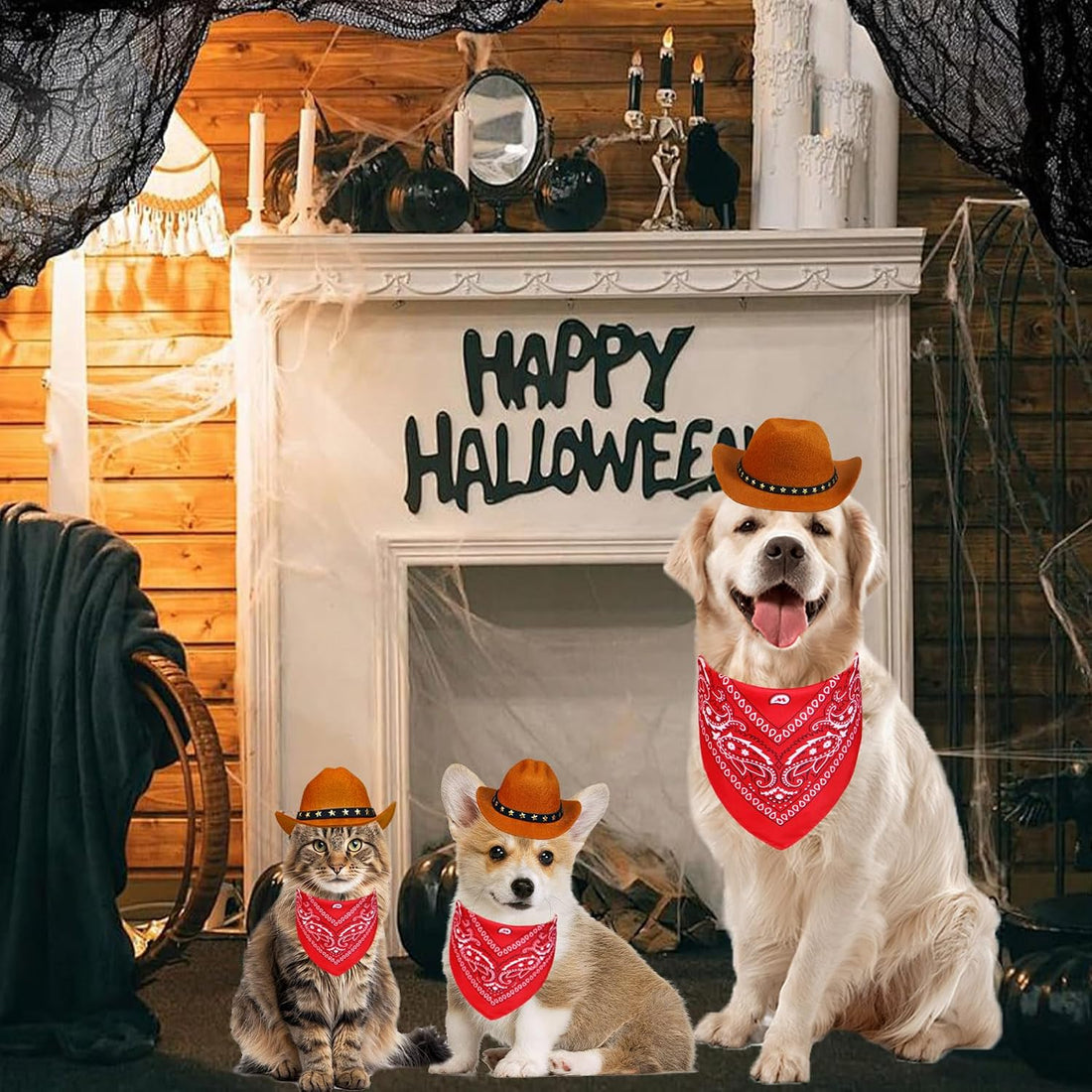 Pet Cowboy Costume, Cat Dog Halloween Costumes Halloween Pet Cat Dog