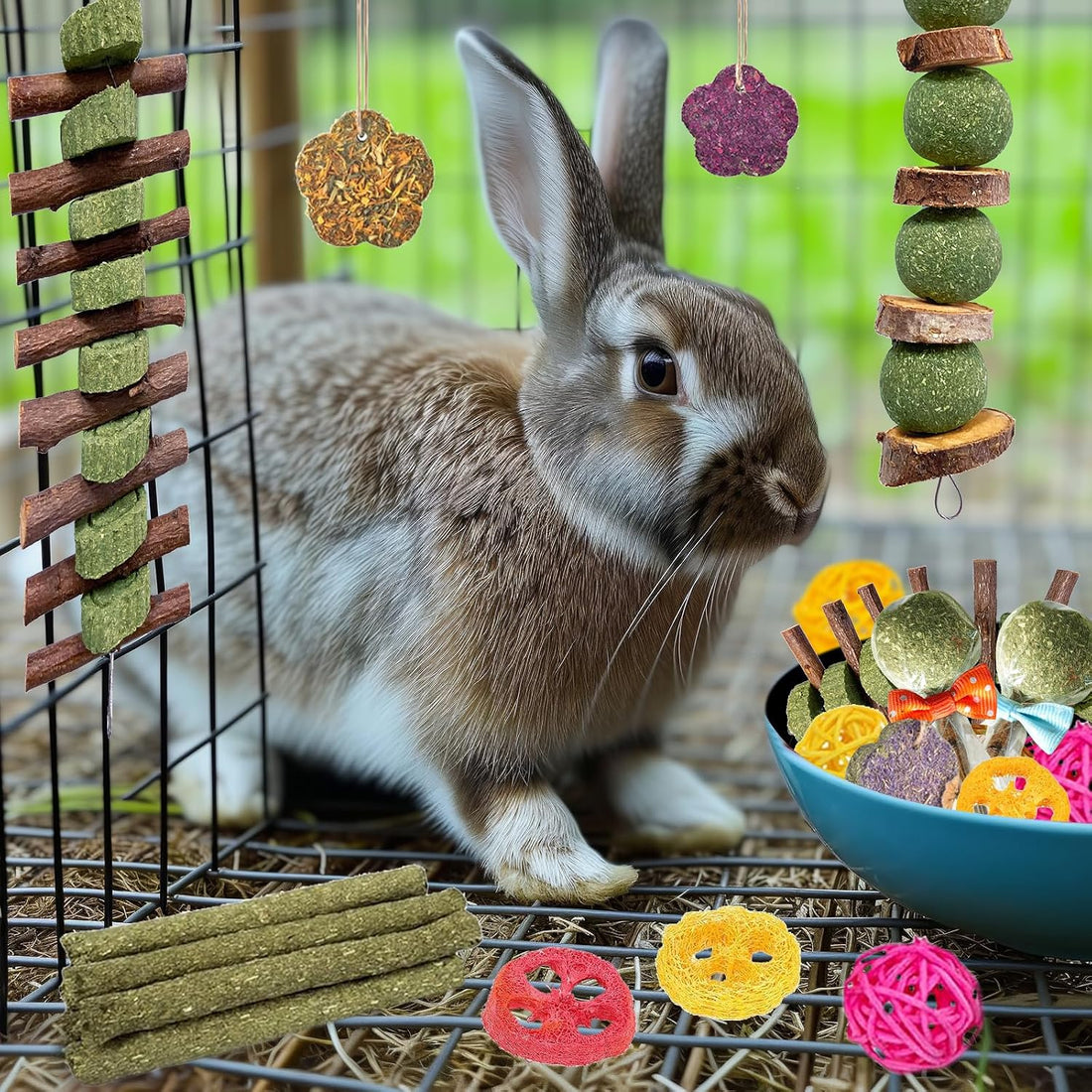 Jorewood 21 Pcs Rabbit Chew Toys for Teeth
