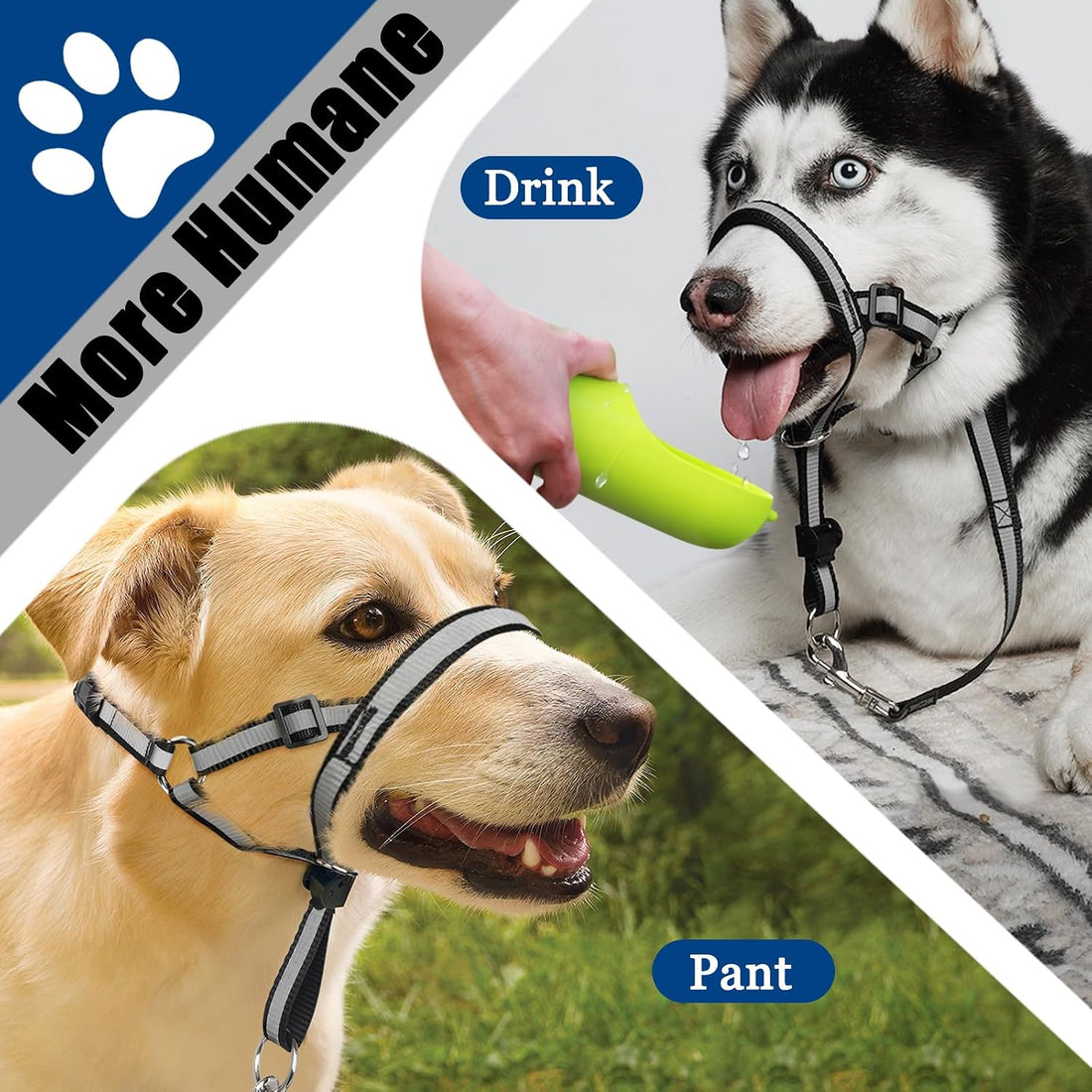 BARKLESS Reflective Head Collar, No Pull Collar for Small Medium Dogs