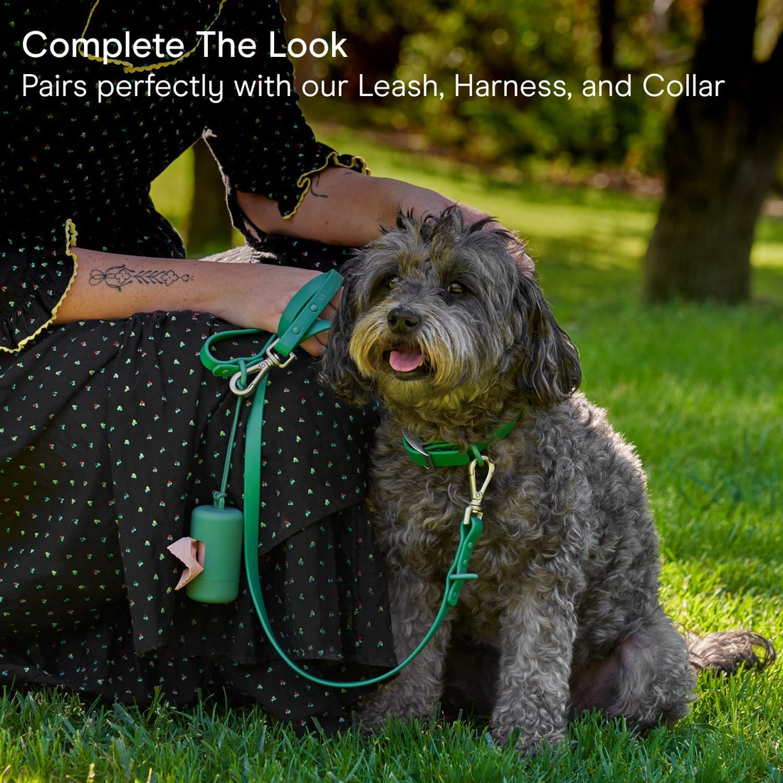 Wild One Dog Poop Bag Holder and Dispenser with Leash Attachment