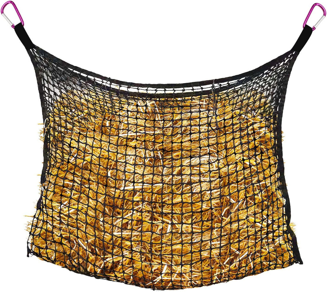 Bloomoak Ultra Slow Feed Hay Net with 4 Carabiner Clips