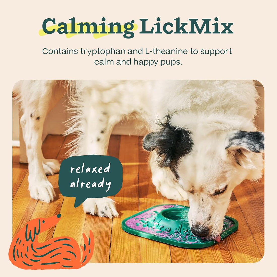 WOOF LickMix, Dog Lick Mat Spread & Meal Topper, Calming