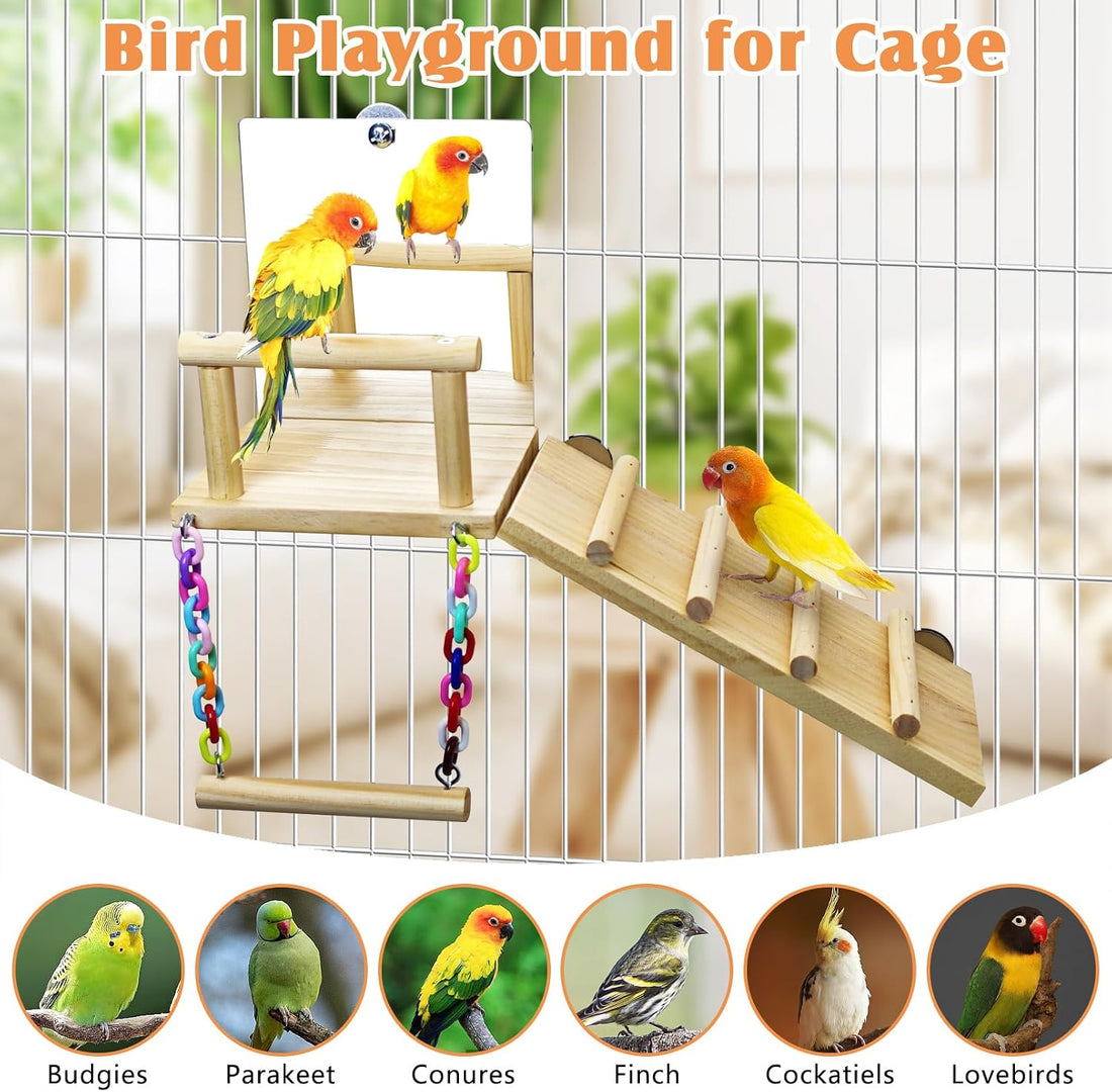 BNOSDM Bird Perch Platform with Mirror