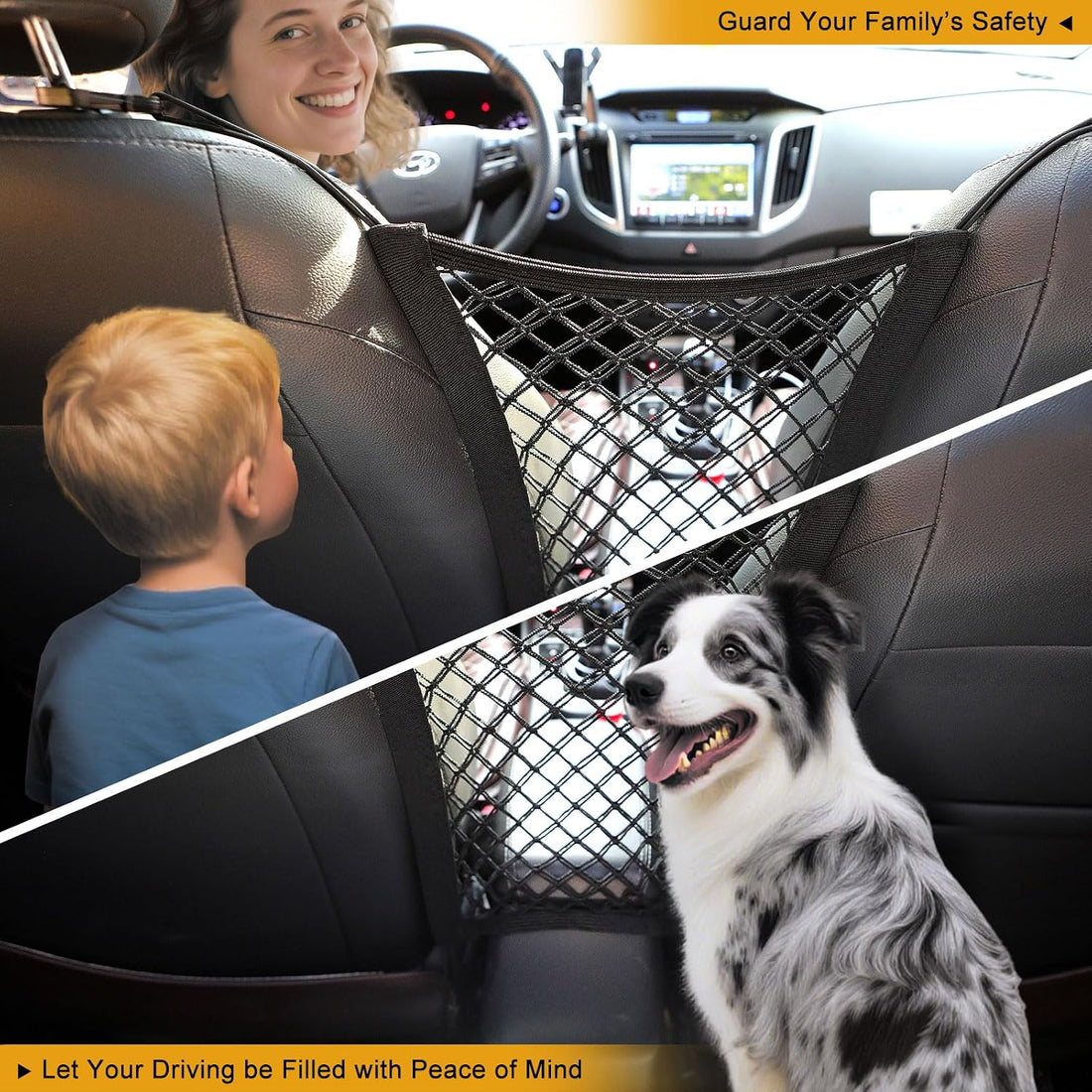 Dog Car Net Barrier for SUV, Upgraded Dog Travel Accessory