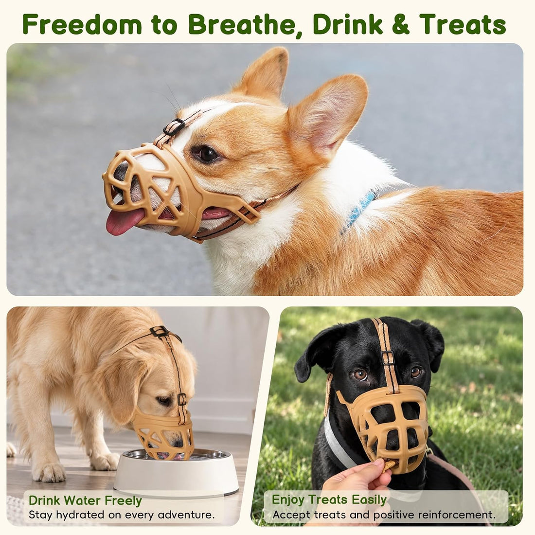 Mayerzon Basket Muzzle for Large Dogs Rottweiler to Anti Biting