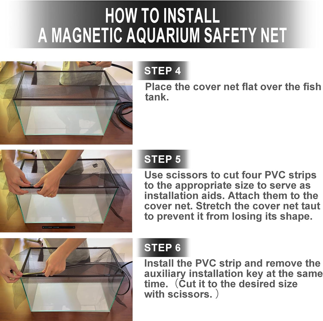 Magnetic Aquarium Lid, 60" x 84" Cuttable Net
