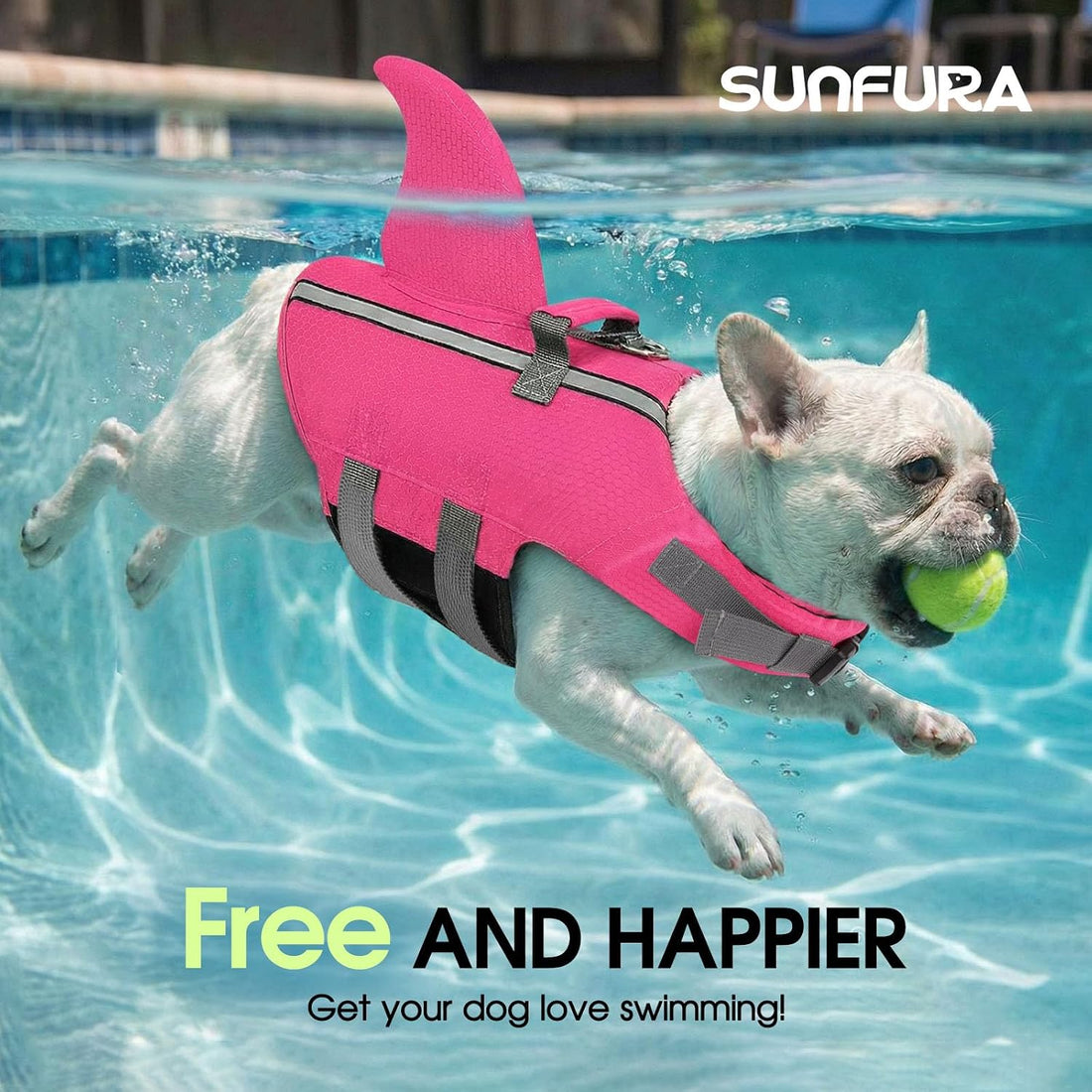 Dog Life Jacket, Small Dog Shark Life Vest for Swimming