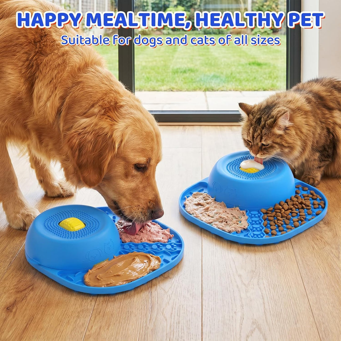 Slow Feeder Dog Bowls, Lick Mat & Interactive Rolling Ball