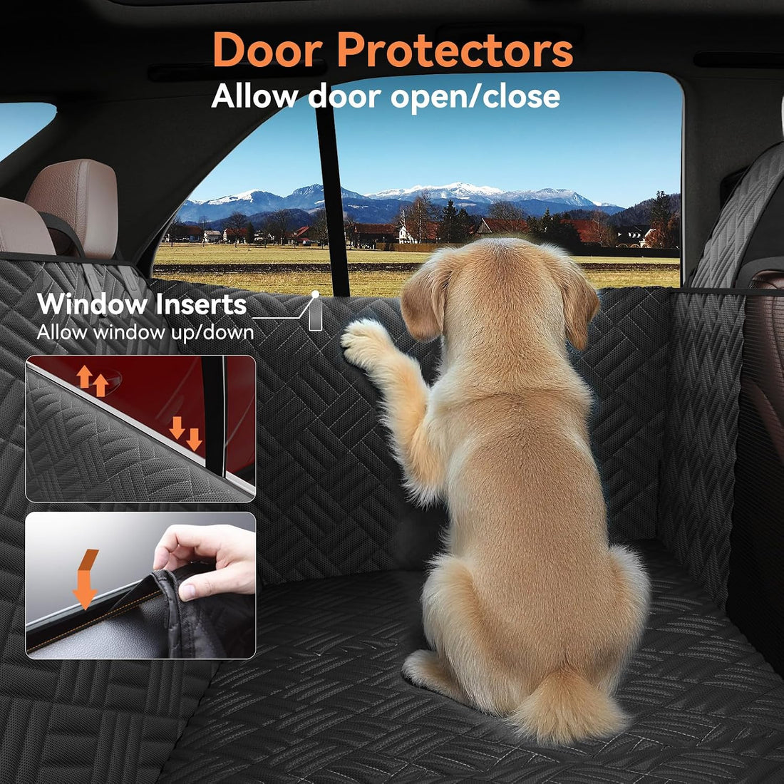 Waterproof SUV Dog Car Seat Cover for Back Seat (Black)