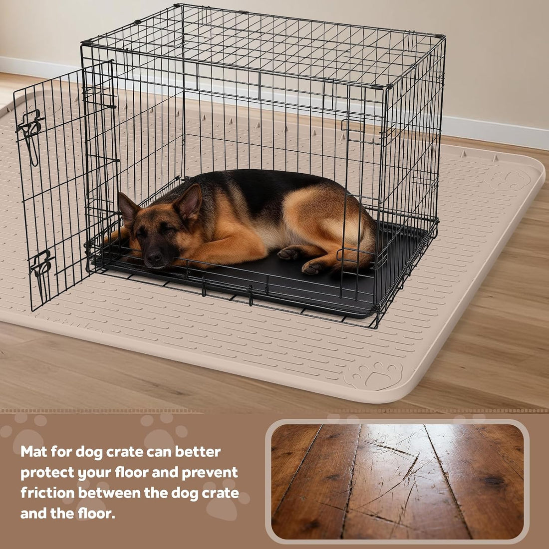 Silicone Dog Crate Mat 40"x 28" Under Dog Crate Kennel Pad Mat
