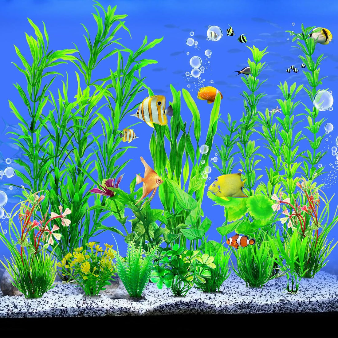 CousDUoBe 12pcs Fish Tank Accessories Aquarium Decorations Green