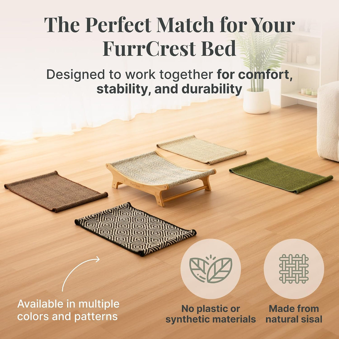 XL Sisal Cat Scratcher Bed with Elevated Hammock for Indoor Cats