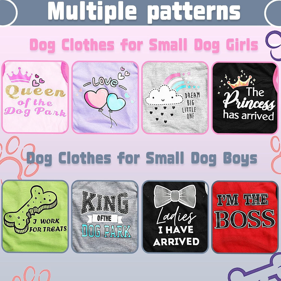 4 Pieces Dog Clothes for Small Dogs Boy Dog Shirt Puppy Clothes