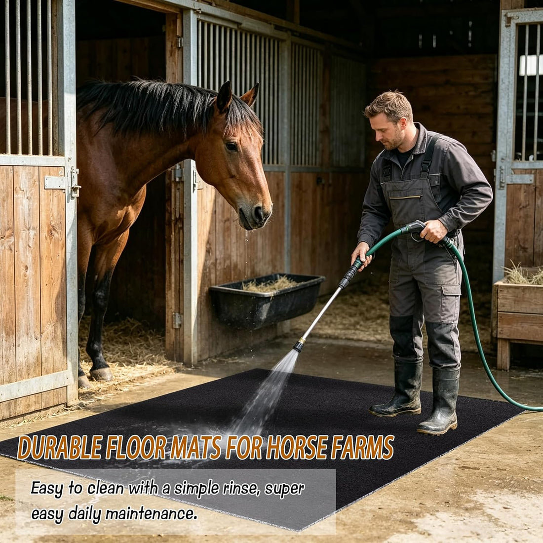 Rubber Horse Stall Mat 4 x 6 Ft