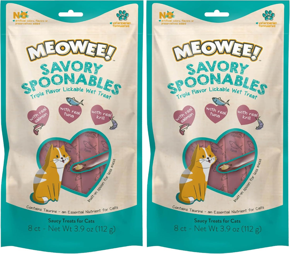 MEOWEE! Savory Spoonables Wet Cat Treat Variety Pack, 12 Count