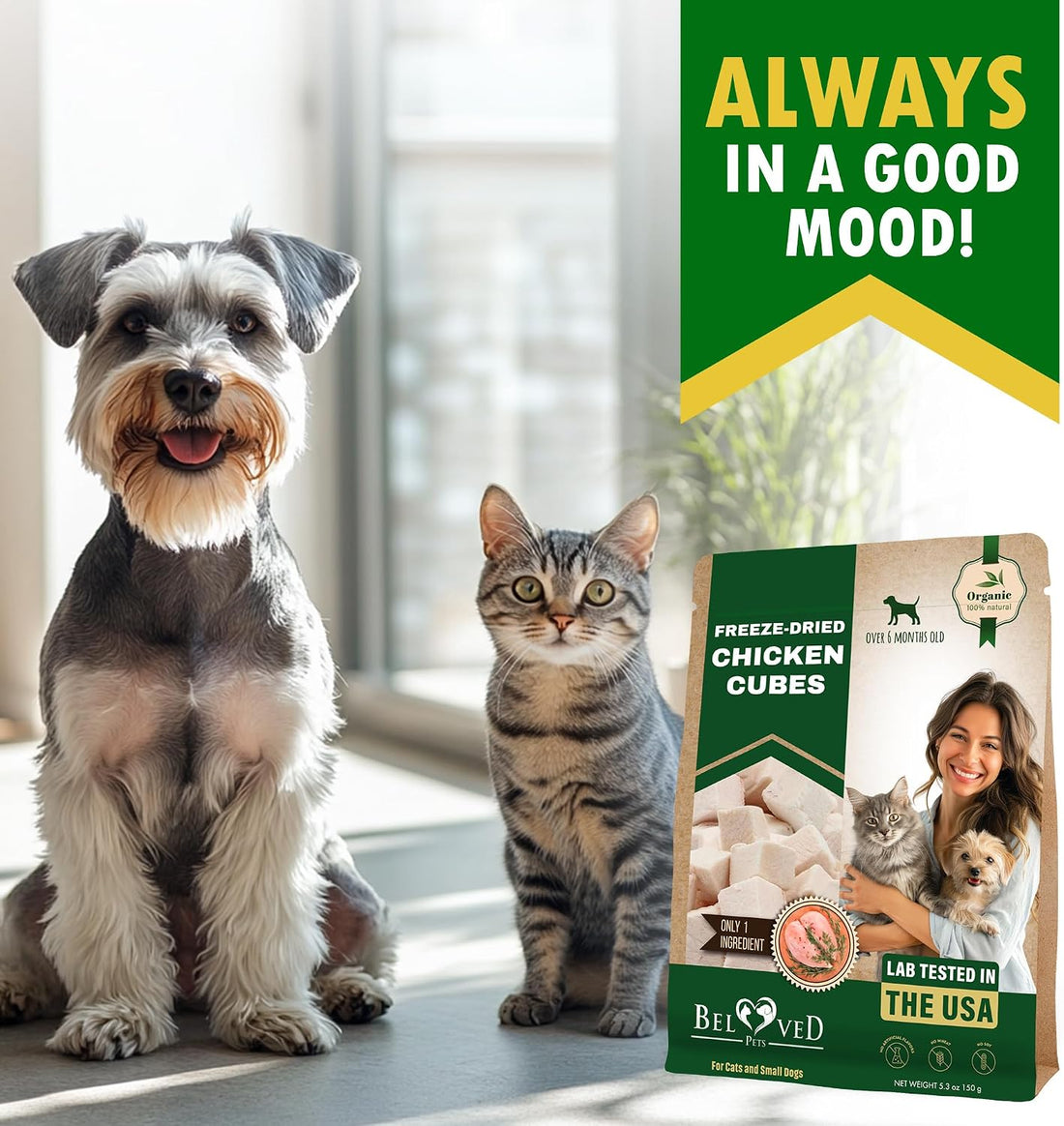 Beloved Pets Dog & Cat Treats Freeze Dried Chicken Cubes 5.3 oz