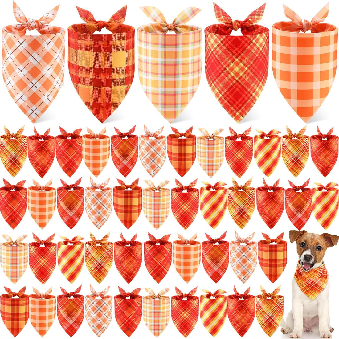 Weewooday 50 Pcs Halloween Dog Bandanas Bulk for Charm Medium Pets