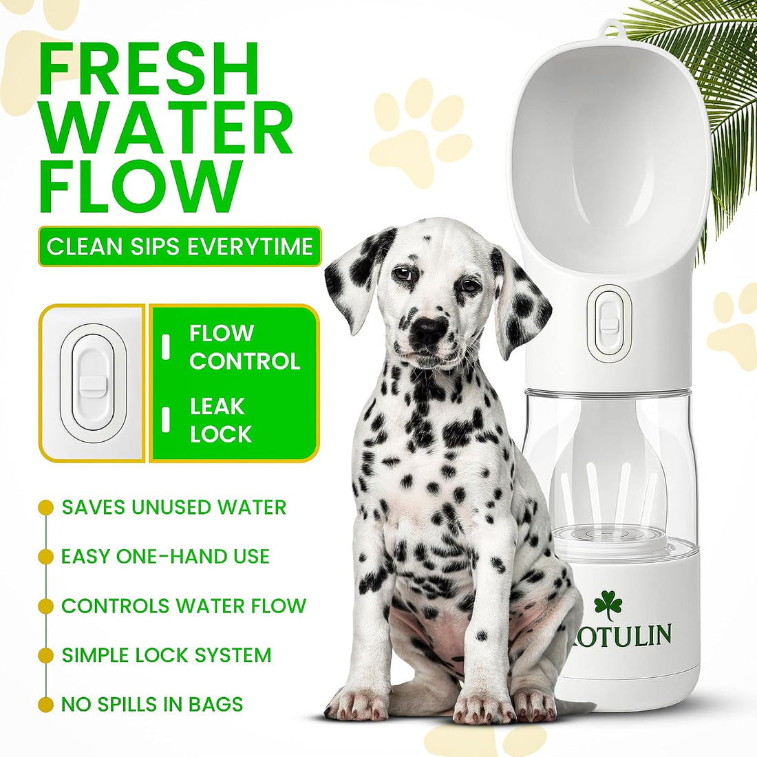 3-in-1 Portable Dog Water Bottle & Food Container,Leak Proof Pet