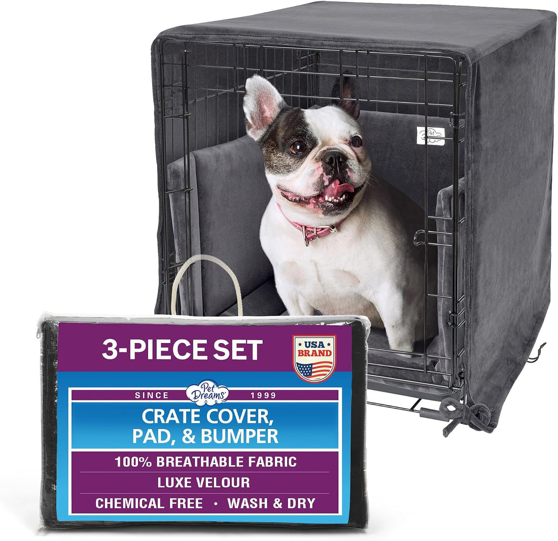 Pet Dreams 3-Piece Set Includes Dog Crate Cover