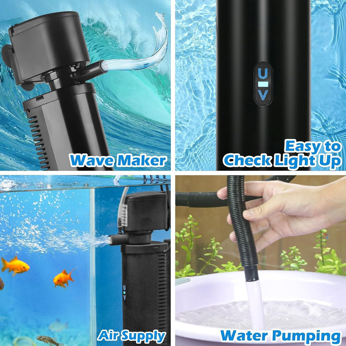TARARIUM U-V Aquarium Filter for Fish Turtle Tank