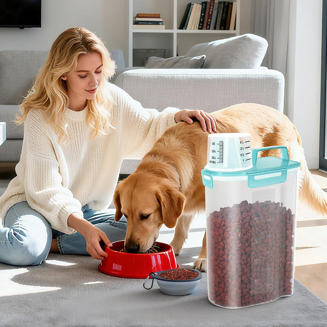 3-5Lbs Airtight Small Dog Cat Pet Food Storage Container