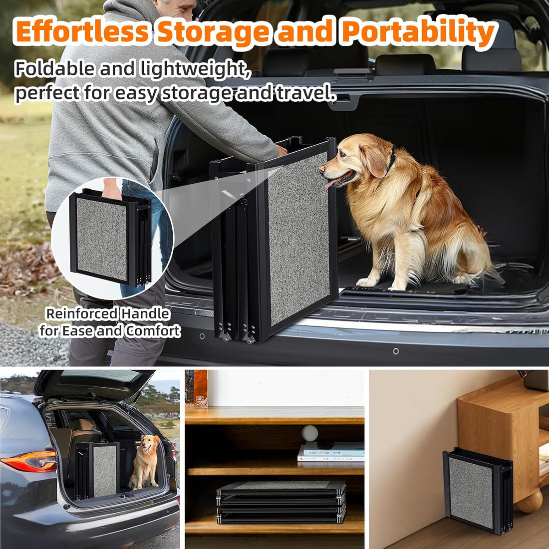 Dog Ramp for Car ๐๐โ๐ฑ๐๐โ Large Folding Pet Stair Ramps for Truck, SUV