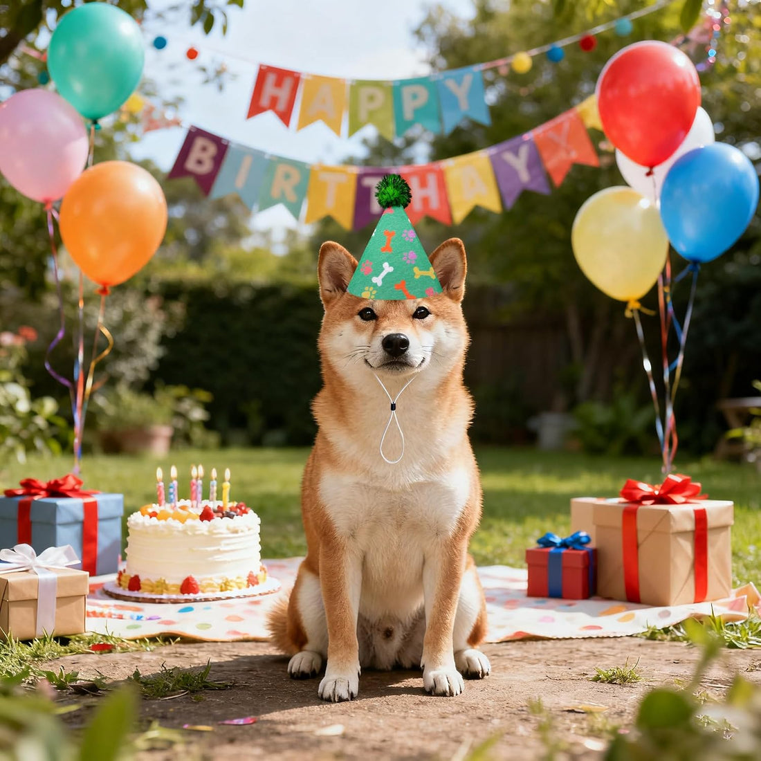 JpGdn 6pcs/Pack Dog Birthday Hat Party Hats Supplies for Small Medium