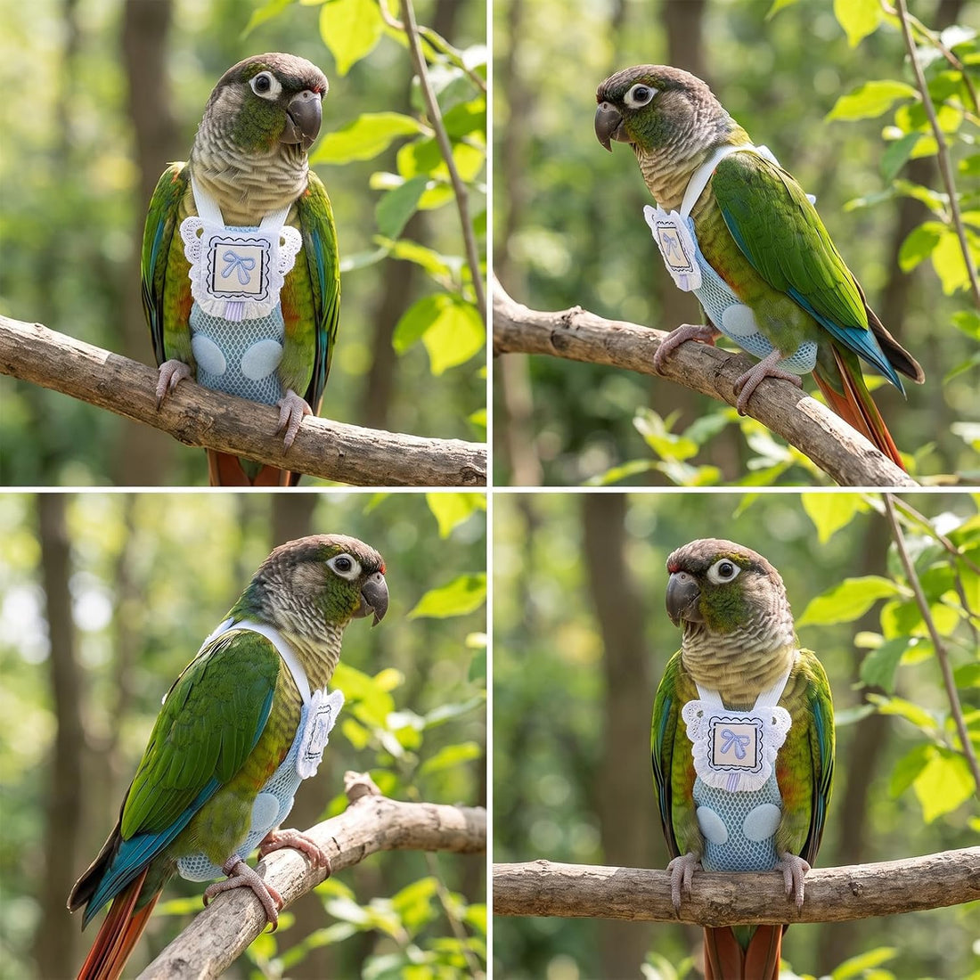 Bird Diaper with Leash &10Pcs Diapers Replacement, Breathable Mash