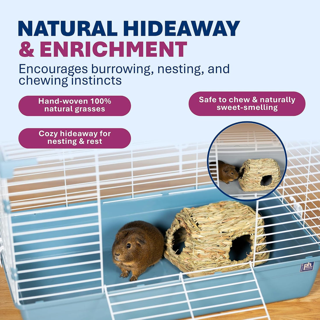 Prevue Pet Products Nature's Hideaway Grass Hut Small Animal Toy