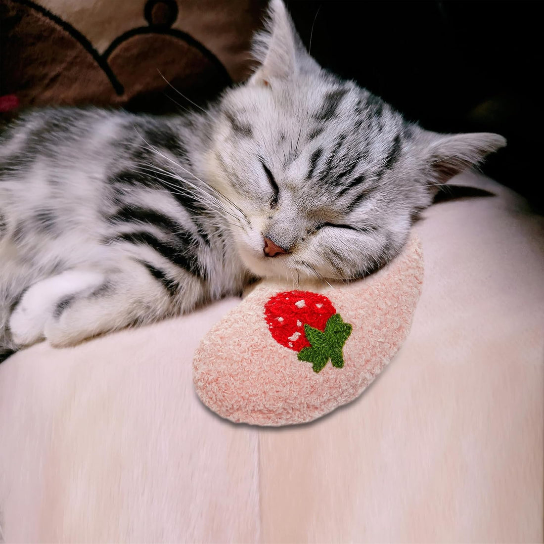 Lystaii Cat Calming Pillow for Indoor Pets - Soft Fluffy Cat & Dog Bed